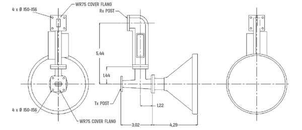 Облучатель Ku-диапазона для антенны 1,2 м
